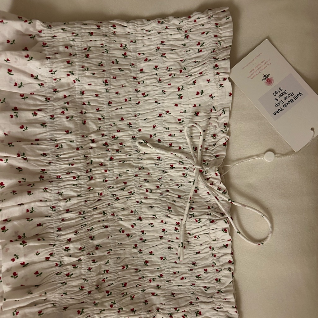 Floral White Skirt And Matching Tube Top